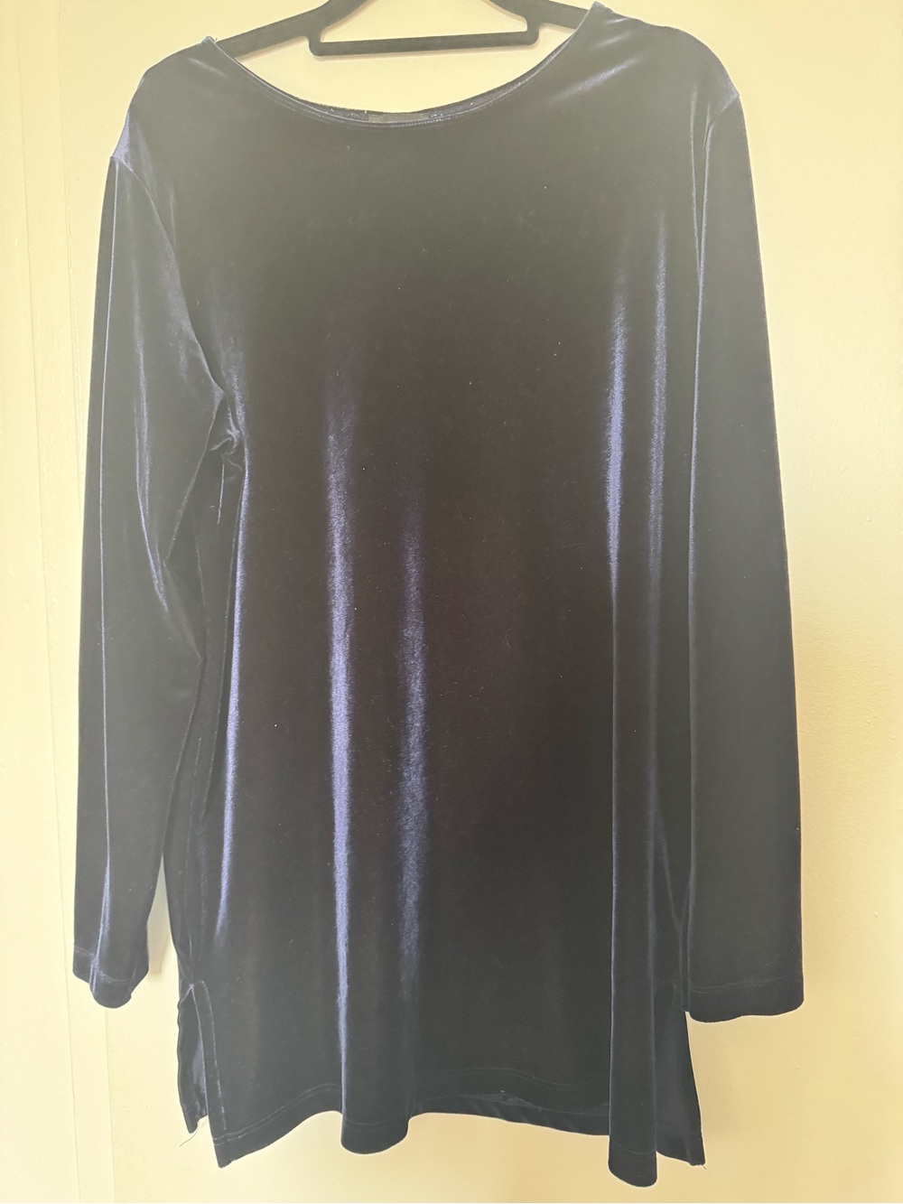 Adonna Velvet Tunic Top - Navy